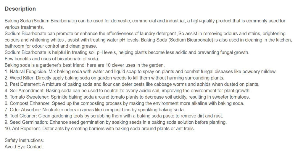 Bicarbonate of Soda (koeksoda / Sodium Bicarbonate / Baking Soda) 2 kg