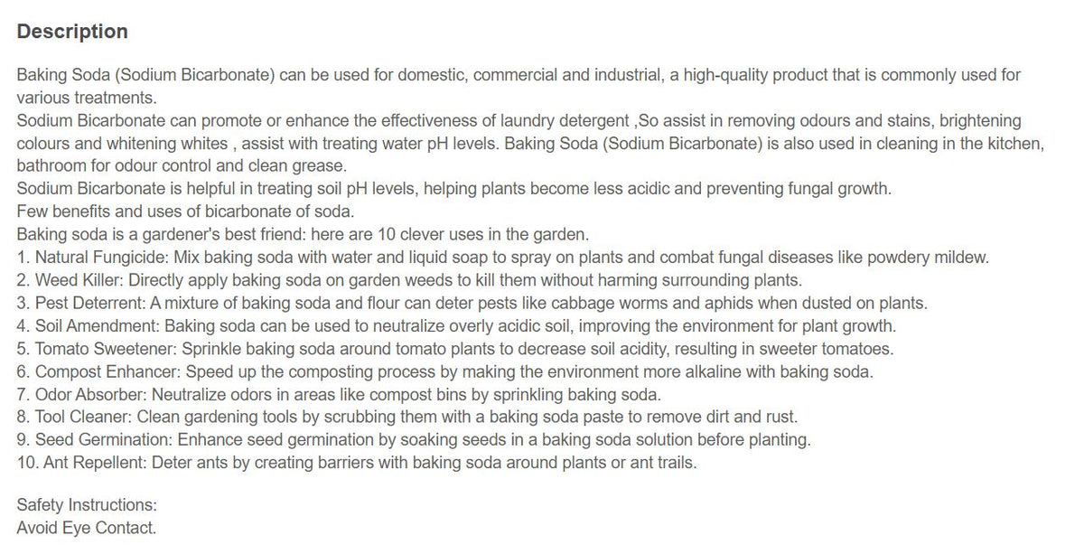 Bicarbonate of Soda (koeksoda / Sodium Bicarbonate / Baking Soda) 2 kg
